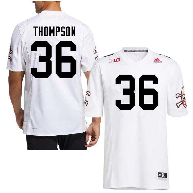 Men #36 Taveon Thompson Nebraska Cornhuskers College Football Jerseys Sale-White Strategy - Click Image to Close